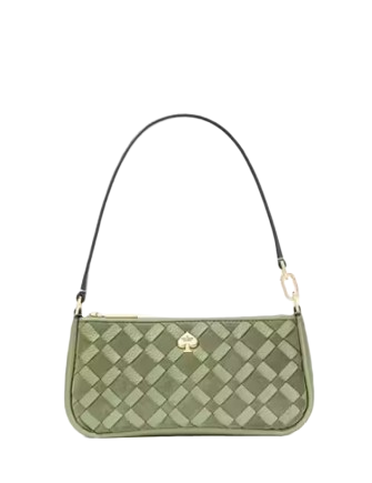 Kate Spade New York Kayla Woven Leather Convertible Wristlet Cedar Stand