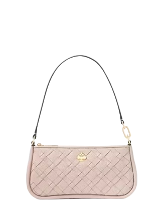 Kate Spade New York Kayla Woven Leather Convertible Wristlet Cozy Grey