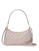 Kate Spade New York Kayla Woven Leather Small Convertible Shoulder Bag Cozy Grey