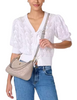 Kate Spade New York Kayla Woven Leather Small Convertible Shoulder Bag Cozy Grey