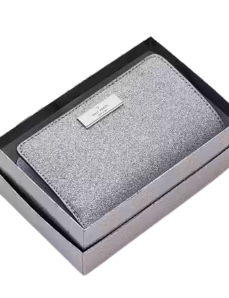 Kate Spade New York Kenzie Boxed Glitter Medium Compact Wallet Candied Flower