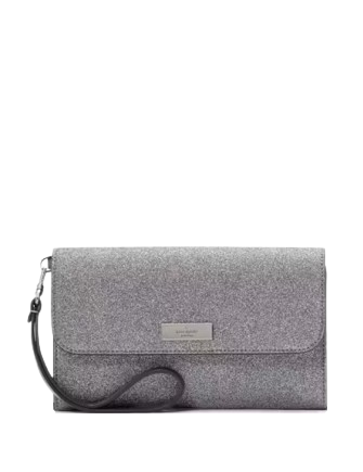 Kate Spade New York Kenzie Boxed Glitter Medium Flap Wristlet Candied Flower
