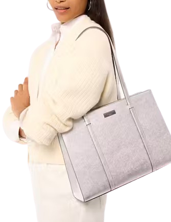 Kate Spade New York Kenzie Metallic Large Tote Lunar Light