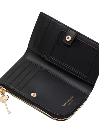Kate Spade New York Key To My Heart Small Slim Bifold Wallet Black 