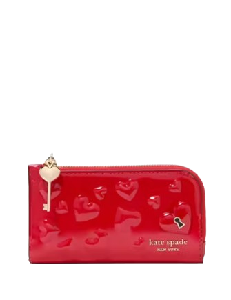 Kate Spade New York Key To My Heart Small Slim Bifold Wallet Cherry Rouge