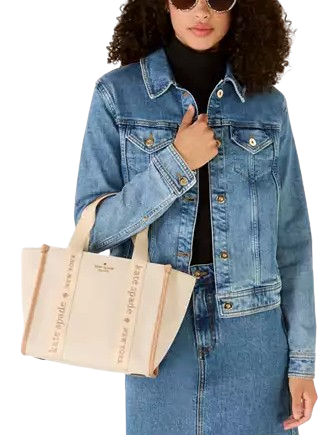 Kate Spade New York Kip Canvas Small Tote  Light Fawn 