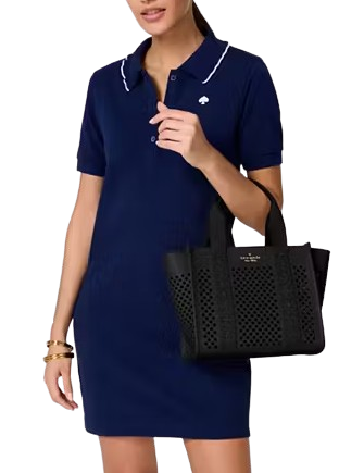 Kate Spade New York Kip Perforated Leather Small Tote Black