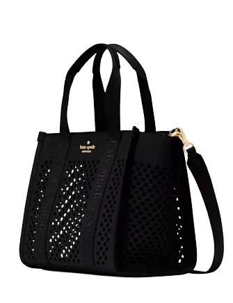 Kate Spade New York Kip Perforated Leather Small Tote Black