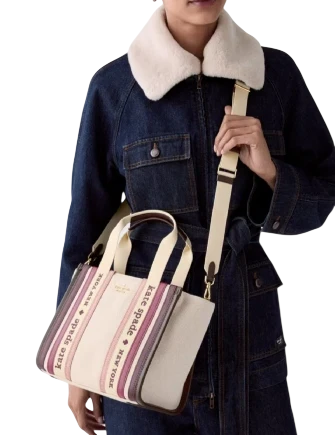 Kate Spade New York Kip Stripe Small Tote  Deep Cherry 