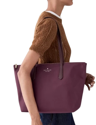 Kate Spade New York Kitt Nylon Medium Tote Deep Cherry
