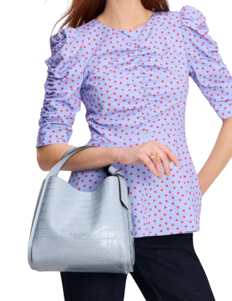 Kate Spade New York Knott Croc-embossed Medium Crossbody Tote North Star