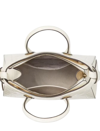 Kate Spade New York Knott Croc-embossed Medium Zip-top Satchel Halo White