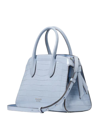 Kate Spade New York Knott Croc-embossed Medium Zip-top Satchel  North Star 