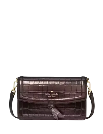 Kate Spade New York Knott Croc Embossed Mini Flap Crossbody