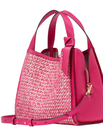 Kate Spade New York Knott Raffia Tweed Medium Crossbody Tote  Wild Raspberry 