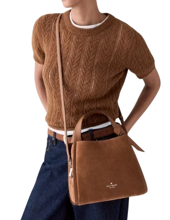 Kate Spade New York Knott Suede Convertible Carryall Warm Gingerbread