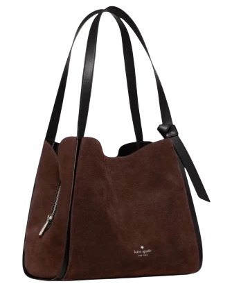 Kate Spade New York Knott Suede Large Carryall Hot Fudge