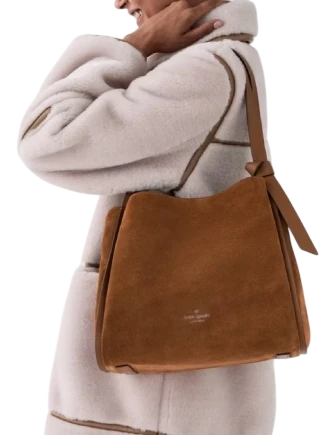 Kate Spade New York Knott Suede Large Carryall Warm Gingerbread