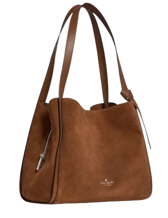 Kate Spade New York Knott Suede Large Carryall Warm Gingerbread