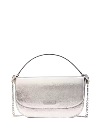 Kate Spade New York Krista Metallic Chain Flap Crossbody Silver