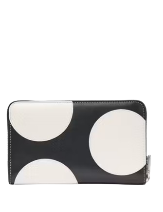 Kate Spade New York Label Dot Applique Medium Zip Around Wallet Black