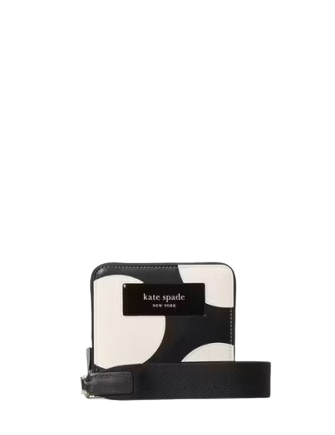 Kate Spade New York Label Small Compact Webbed Wristlet Black