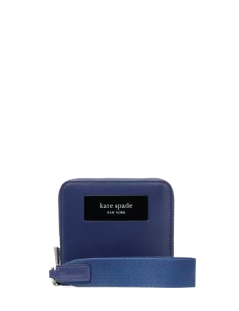 Kate Spade New York Label Small Compact Webbed Wristlet Deep Lake