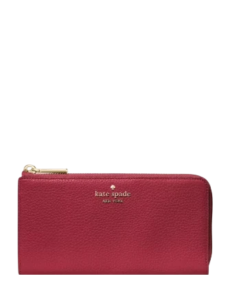 Kate Spade New York Large Slim L-zip Wallet Red Jam