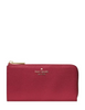 Kate Spade New York Large Slim L-zip Wallet Red Jam