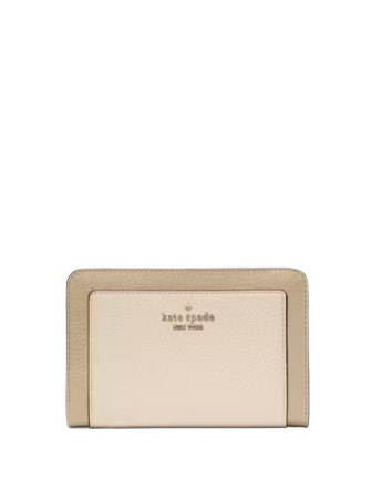 Kate Spade New York Lena Colorblock Medium Compact Bifold Wallet Light Sand Multi
