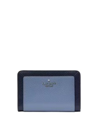 Kate Spade New York Lena Colorblock Medium Compact Bifold Wallet Parisian Navy Multi