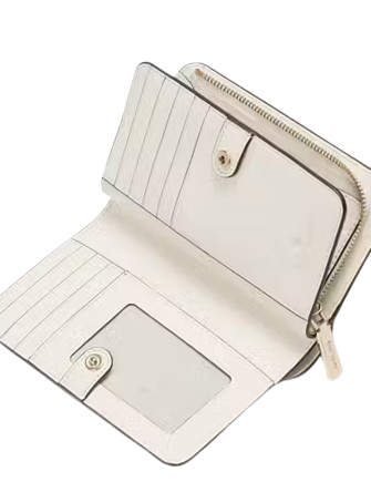 Kate Spade New York Lena Straw Medium Bifold Wallet Meringue
