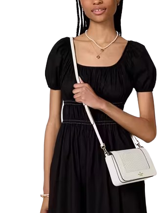 Kate Spade New York Lena Straw Mini Crossbody  Meringue 