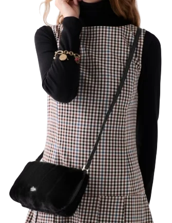 Kate Spade New York Lenox Faux Fur Mini Crossbody Bag Black