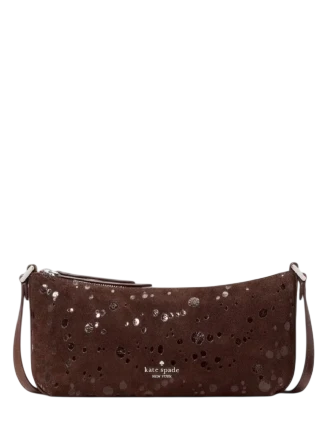 Kate Spade New York Lenox Suede Dots Mini Crossbody Bag Hot Fudge