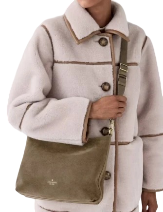 Kate Spade New York Lenox Suede Large Crossbody Bag  Driftwood 