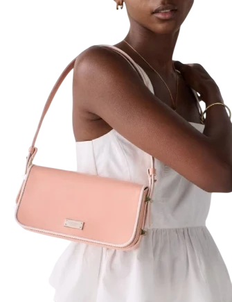 Kate Spade New York Liv Leather Shoulder Bag Apricot Cream