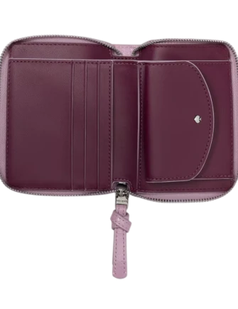 Kate Spade New York Loop Glazed Zip Around Wallet Market Purple