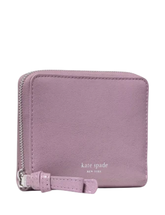 Kate Spade New York Loop Glazed Zip Around Wallet Market Purple