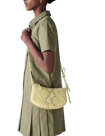Kate Spade New York Loop Snake Embossed Crossbody Bag Pale Citron