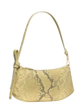 Kate Spade New York Loop Snake Emossed Pochette Bag Pale Citron