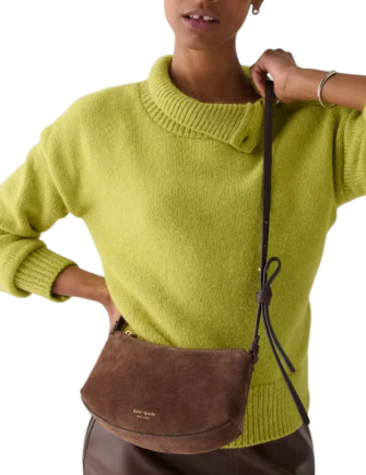 Kate Spade New York Loop Suede Crossbody Hot Fudge 