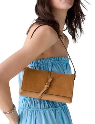 Kate Spade New York Loop Suede Small Shoulder Bag Garden Soil
