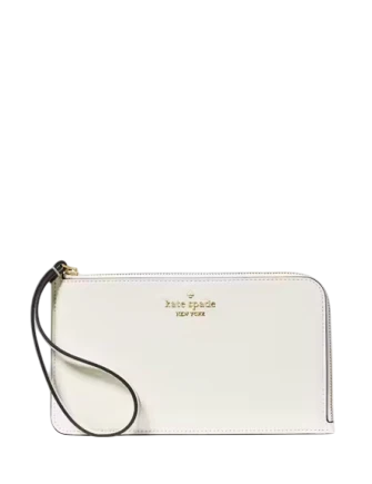 Kate Spade New York Lucy Crinkle Patent Medium L-zip Wristlet Meringue