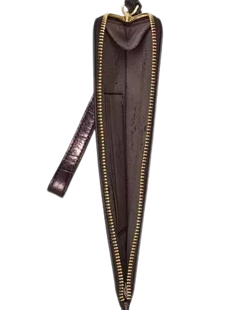 Kate Spade New York Lucy Croc Embossed Medium L-Zip Wristlet Hot Fudge