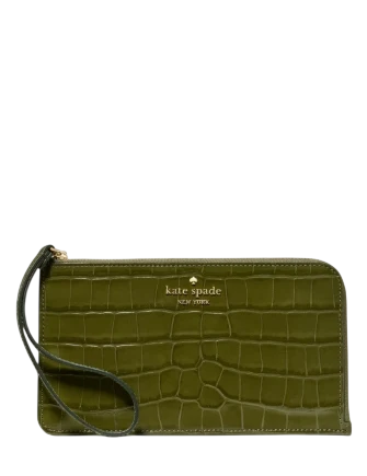 Kate Spade New York Lucy Croc Embossed Medium Wristlet