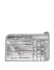 Kate Spade New York Lucy Croc Embossed Small L-zip Card Holder Wristlet Silver