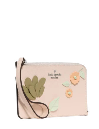 Kate Spade New York Lucy Floral Small Card Holder Wristlet  Fresh Peach 