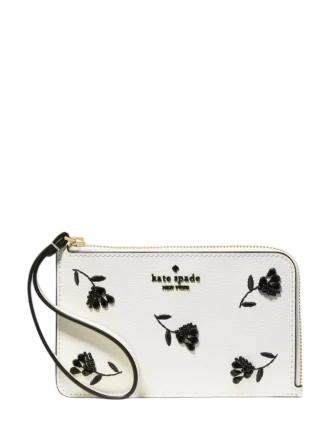 Kate Spade New York Lucy Floral Small Card Holder Wristlet Meringue 