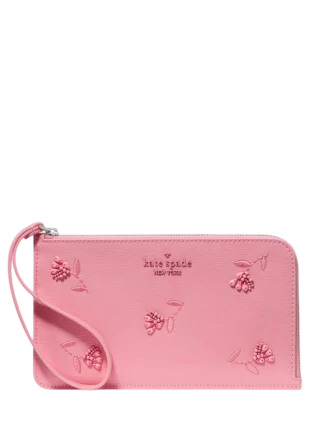 Kate Spade New York Lucy Floral Wristlet Grapefruit Soda
